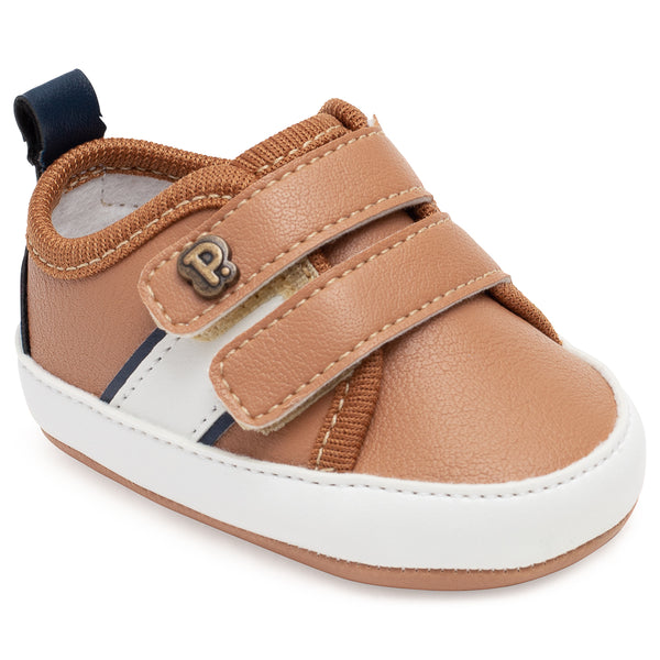 TÊNIS BABY COM DUPLO VELCRO E FAIXA LATERAL 2 CORES MENINO PIMPOLHO