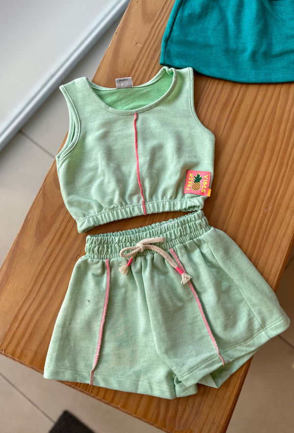 Vestido Infantil Bambollina Três Marias Morango Listras Azul