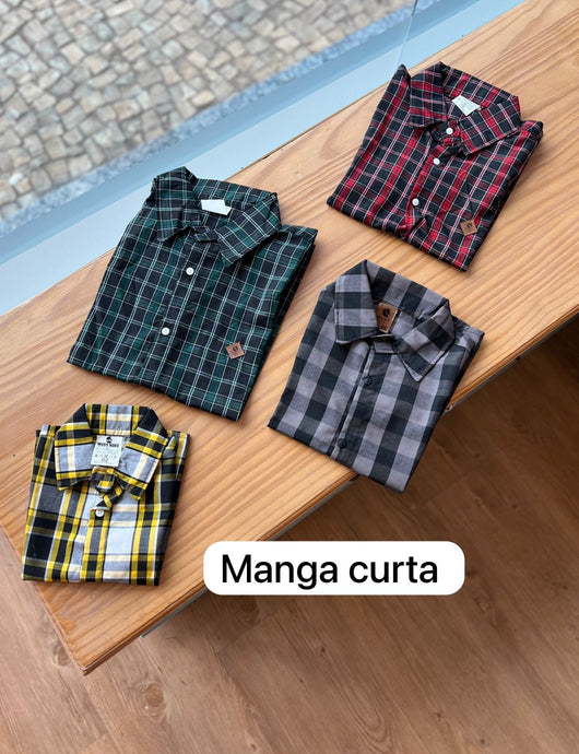 CAMISA MANGA CURTA XADREZ E QUADRICULADA UNISSEX LUI BAMBINI