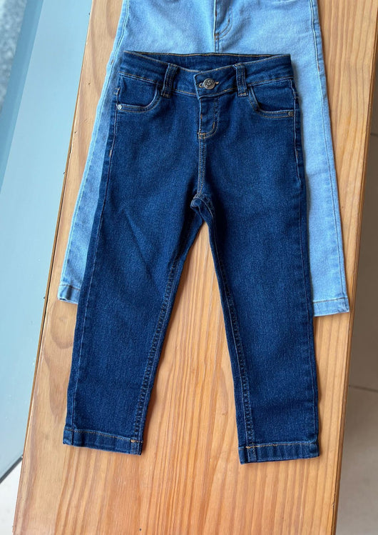 CALÇA JEANS COM ELASTANO BOLSOS E AJUSTE INTERNO MENINO ONDA MARINHA