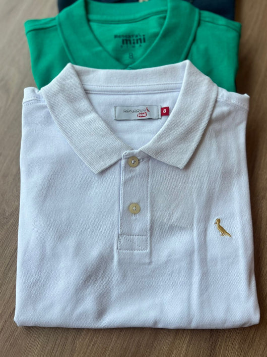 CAMISA GOLA POLO LISA COM BOTÕES MENINO RESERVA MINI