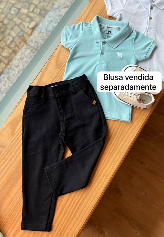 CALÇA MOLETOM LISA COM BOLSO E AJUSTE INTERNO MENINO CHARPEY