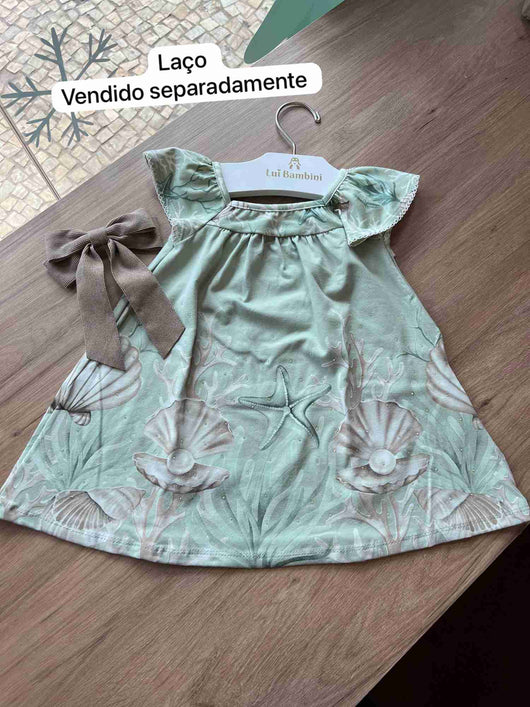 VESTIDO ALÇA BABADO ALGAS MARINHA MENINA MILON