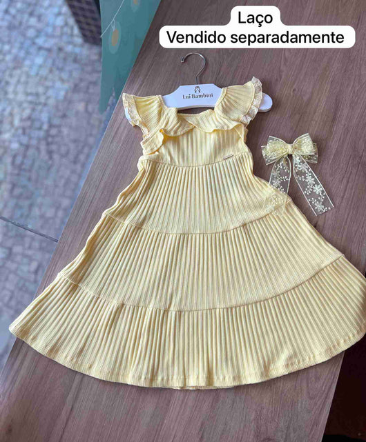 VESTIDO CANELADO VERMONT MANGA LAISE MENINA ANGERÔ