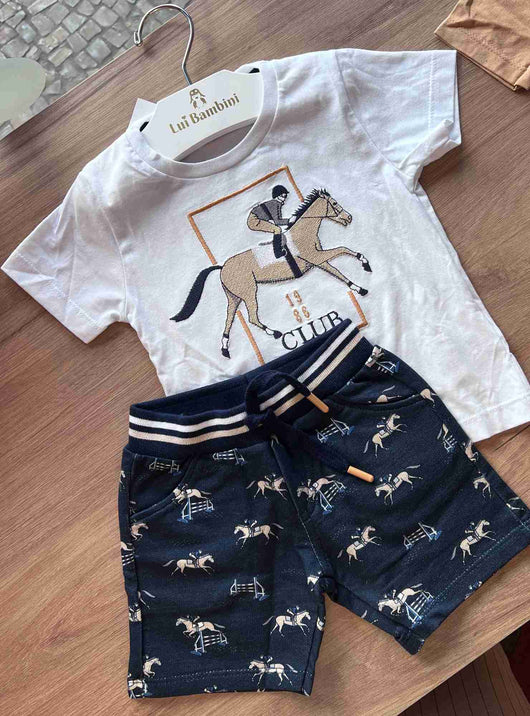 CONJUNTO MANGA CURTA TURFE CAVALO MENINO MILON