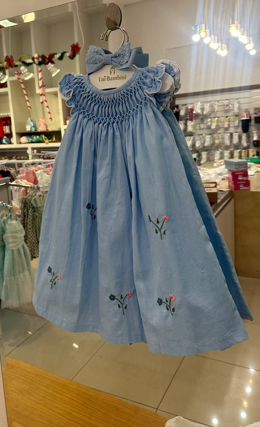 VESTIDO CASINHA DE ABELHA MANGA CURTA RENDA FLORES COLORIDAS MENINA LUI BAMBINI