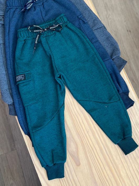 CALÇA JOGGER MOLETOM CANNES COM BOLSO E CORDÃO MENINO ANGERÔ