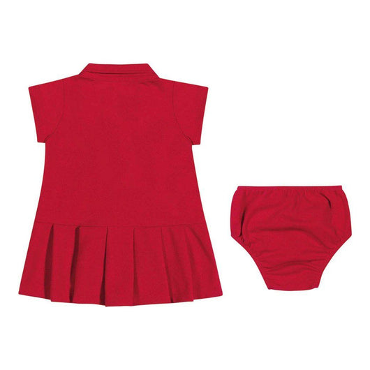 CONJUNTO VESTIDO MANGA CURTA E CALCINHA PIQUET LISO MENINA CHARPEY