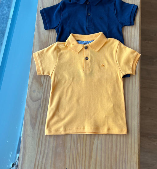 CAMISA POLO MANGA CURTA EM SUEDINE COM BORDADO MENINO UP BABY