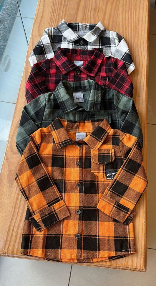 CAMISA MANGA LONGA XADREZ QUADRICULADA COM BOLSO FLANELADA MENINO ANGERÔ