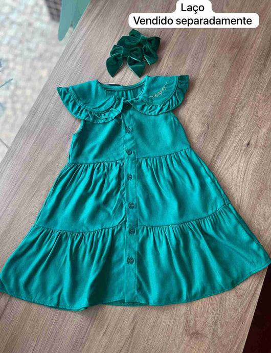 VESTIDO MANGA CURTA TECIDO PLANO MENINA CHARPEY