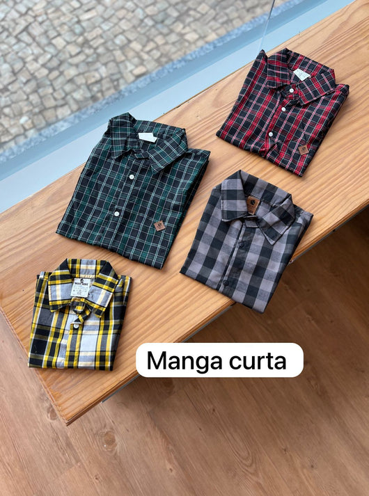 CAMISA MANGA CURTA XADREZ E QUADRICULADA UNISSEX LUI BAMBINI