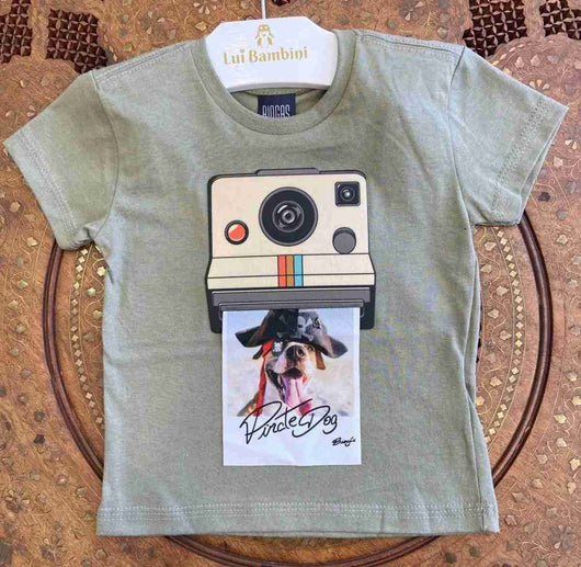 CAMISETA MANGA CURTA MAQUINA FOTOGRAFICA MENINO BIOGAS