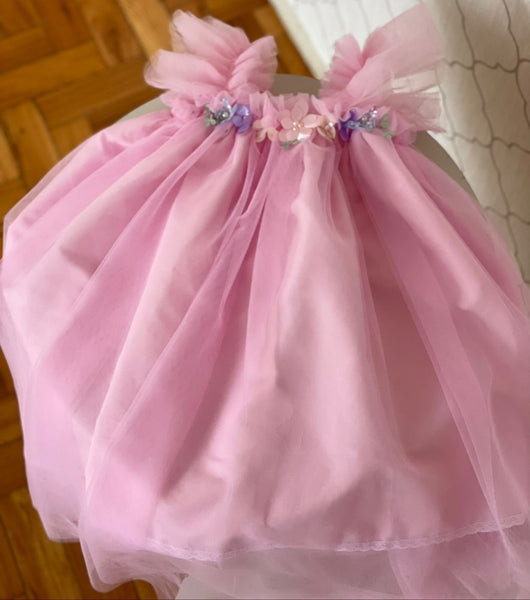 VESTIDO MANGA CURTA JARDIM ENCANTADO BORBOLETA MENINA LUI BAMBINI