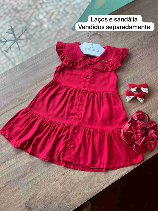 VESTIDO MANGA CURTA TECIDO PLANO MENINA CHARPEY