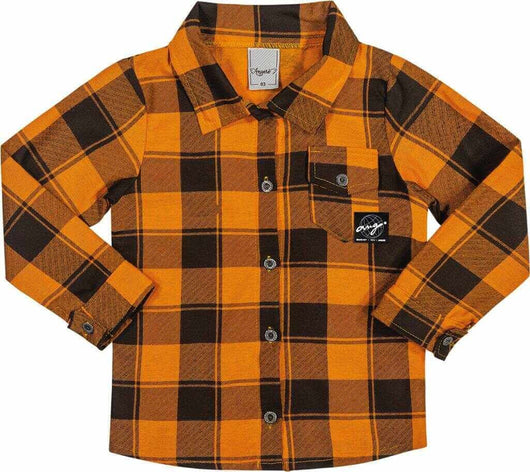 CAMISA MANGA LONGA XADREZ QUADRICULADA COM BOLSO FLANELADA MENINO ANGERÔ