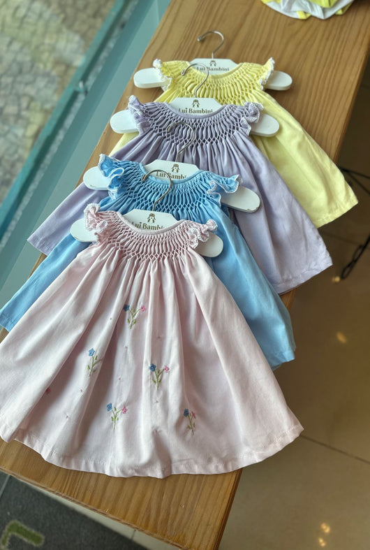 VESTIDO CASINHA DE ABELHA MANGA CURTA RENDA FLORES COLORIDAS MENINA LUI BAMBINI