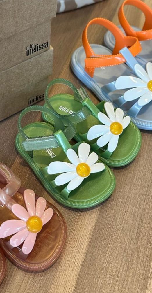 SANDÁLIA MINI MELISSA HIP VERDE FLOR COM VELCRO MENINA MELISSA