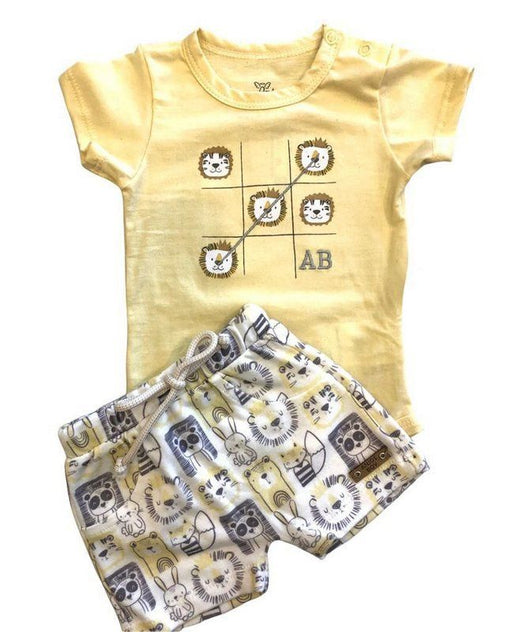 CONJUNTO BODY MC BERMUDA LEAO MENINO ANJOS BABY