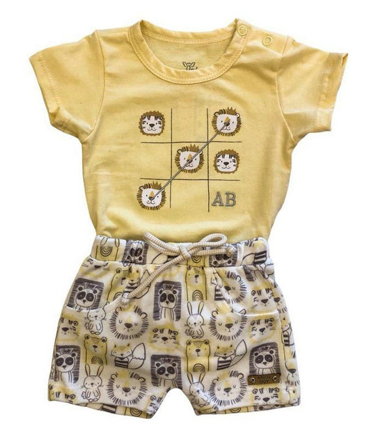 CONJUNTO BODY MC BERMUDA LEAO MENINO ANJOS BABY