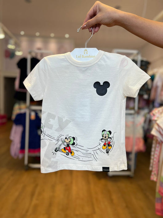 CAMISETA MANGA CURTA MICKEY DE PATINETE MENINO YOUCCIE