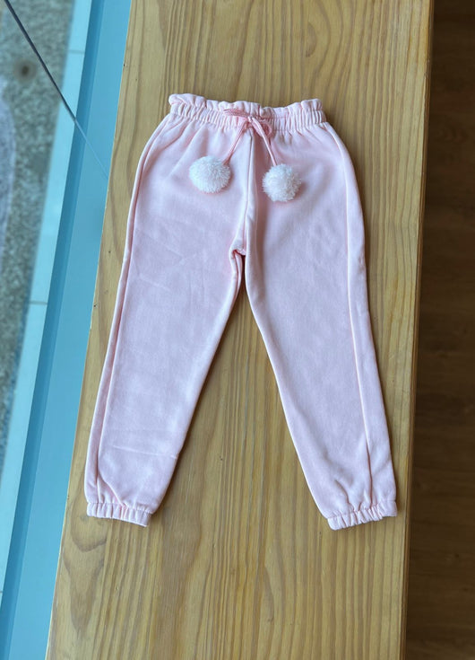 CALÇA MOLETOM FLANELADA COM CORDÃO POMPOM MENINA PULLA BULLA