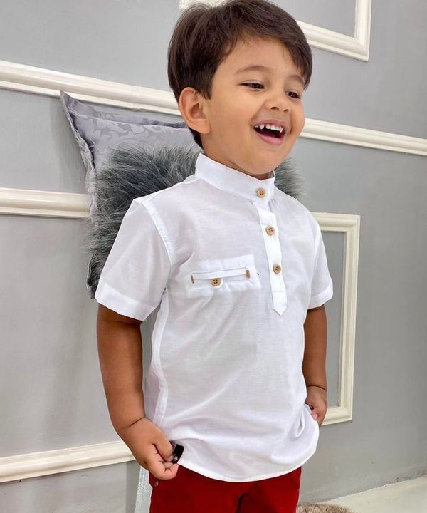 CAMISA MC GOLA PADRE BOLSO MENINO LUI BAMBINI