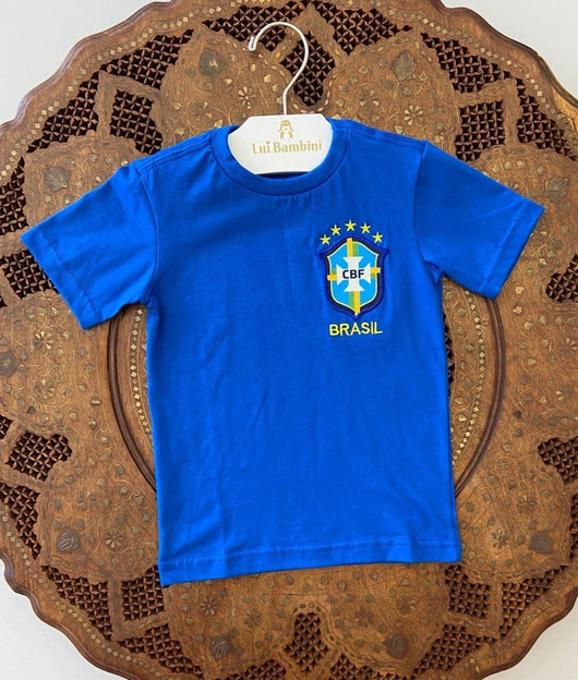 CAMISETA MANGA CURTA BORDADA BRASIL UNISSEX LUI BAMBINI