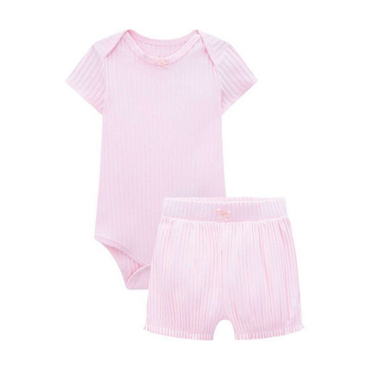 CONJUNTO BODY MC E SHORT CANELADOS MENINA INFANTI