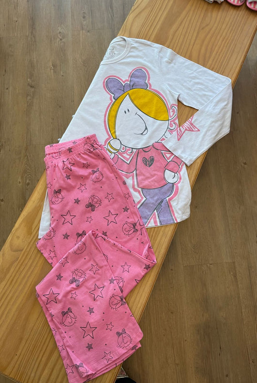 CONJUNTO PIJAMA MANGA LONGA COM CALÇA KARAOKÊ MÃE E FILHA VEGGI