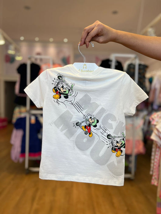 CAMISETA MANGA CURTA MICKEY DE PATINETE MENINO YOUCCIE