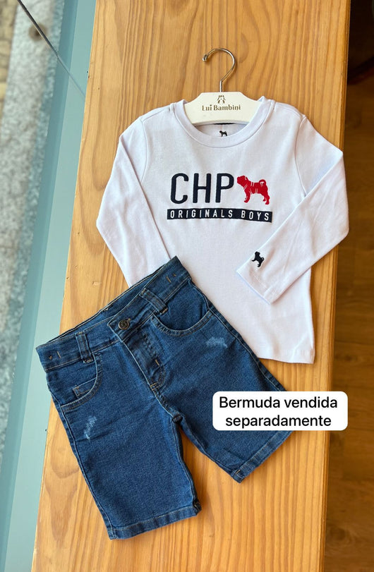 CAMISETA MANGA LONGA EM SUEDINE ORIGINALS BOYS MENINO CHARPEY