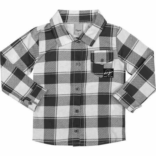 CAMISA MANGA LONGA XADREZ QUADRICULADA COM BOLSO FLANELADA MENINO ANGERÔ