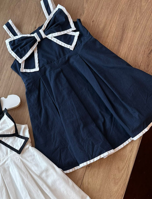 VESTIDO ALÇA COM LAÇO BORDAS MENINA MILON