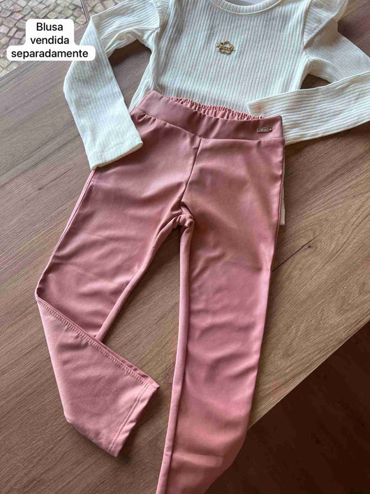 CALÇA LEGGING COURO SINTETICO PELUCIADO MENINA INFANTI