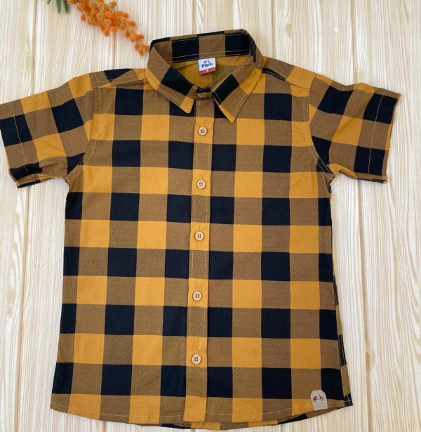 CAMISA MANGA CURTA XADREZ QUADRICULADA MENINO LUI BAMBINI - CAMISA MENINA - CAMISA MENINO - FESTA JUNINA MENINA