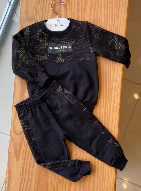 CONJUNTO MOLETOM MANGA LONGA CAMUFLAGEM E CALÇA SPECIAL FORCES MENINO ALAKAZOO