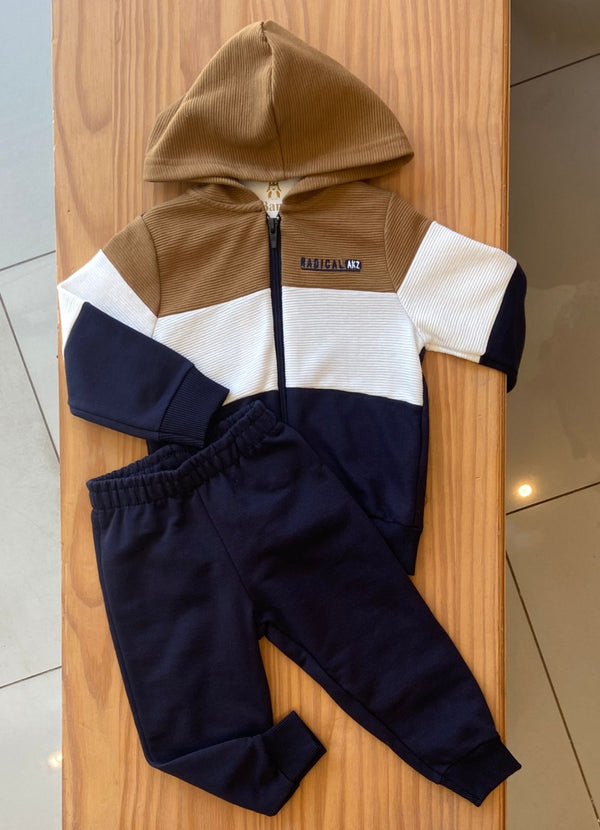 CONJUNTO MOLETOM JAQUETA MANGA LONGA CAPUZ ZÍPER E CALÇA RADICAL MENINO ALAKAZOO - CONJUNTO INFANTIL MASCULINO - CONJUNTO MENINO - INVERNO MENINO