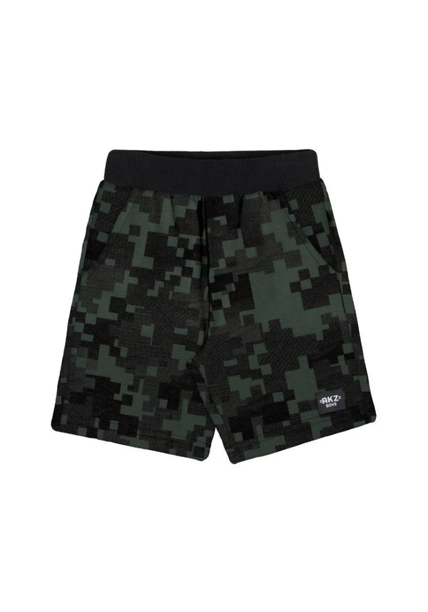 BERMUDA MOLETOM COM BOLSO PIXEL MENINO ALAKAZOO - BERMUDA MENINO - cf-cor-verde-musgo - cor-verde-musgo