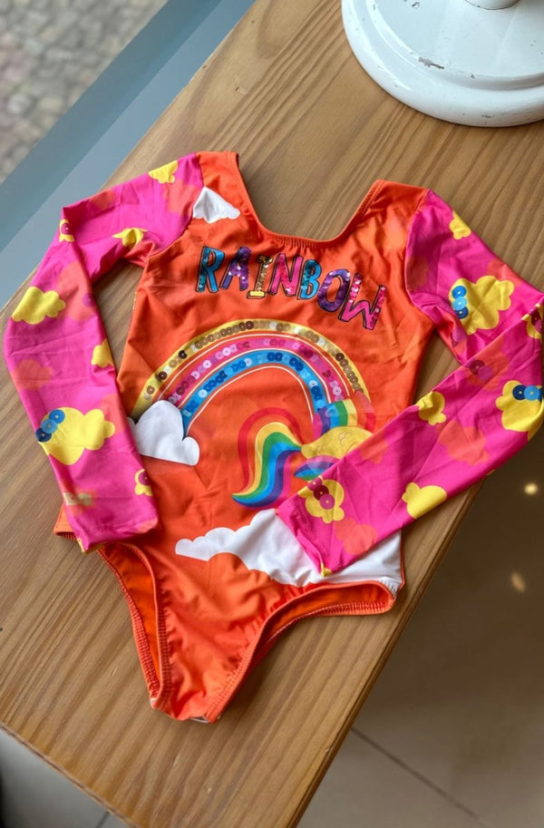 BODY MANGA LONGA PROTEÇÃO UV 50+ PEIXE ARCO ÍRIS MENINA LUI BAMBINI - MAIO PRAIA - MENINA - MODA INFANTIL