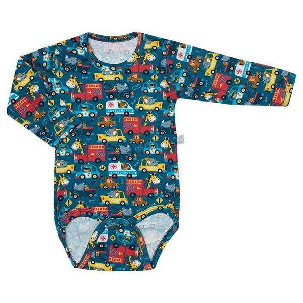 BODY ML ESTAMPADO MENINO BABYHISTORY - BODY MENINO - cf-cor-azul-marinho - cf-cor-cinza