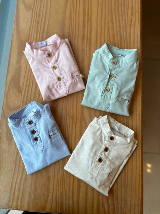 CAMISA BATA MANGA CURTA GOLA PADRE COM MICRO POÁ E BOLSO MENINO LUI BAMBINI - CAMISA MENINO - MENINO -