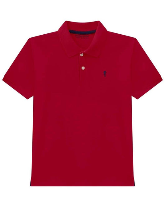 CAMISA MANGA CURTA GOLA POLO EM PIQUET COM BOTÕES MENINO ONDA MARINHA - CAMISA MENINO - cf-cor-azul-escuro - cf-cor-marinho