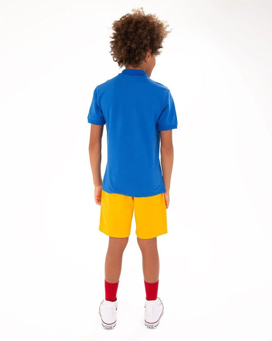 CAMISA MANGA CURTA GOLA POLO EM PIQUET COM BOTÕES MENINO ONDA MARINHA - CAMISA MENINO - cf-cor-azul-escuro - cf-cor-marinho