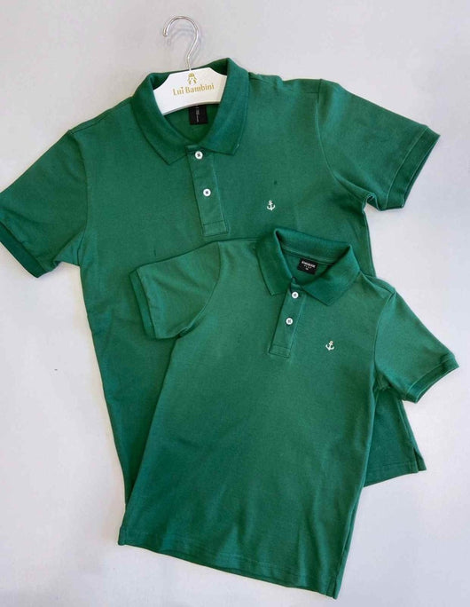 CAMISA POLO MANGA CURTA BASICA PIQUET PAI KING&JOE - cf-cor-pessego - cf-cor-verde-musgo - KING&JOE