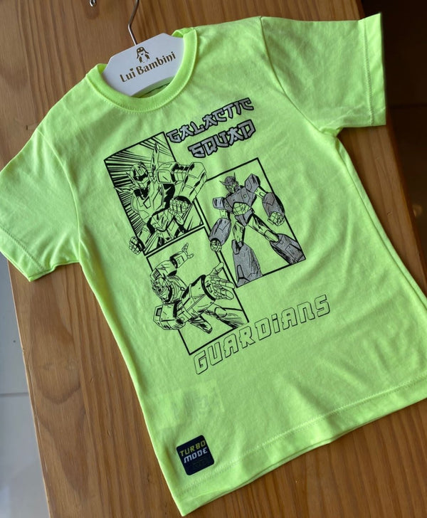 CAMISETA MANGA CURTA EM MALHA ROBÔ GALACTIC SQUAD MENINO BICHO BAGUNÇA - NATAL MENINO - -