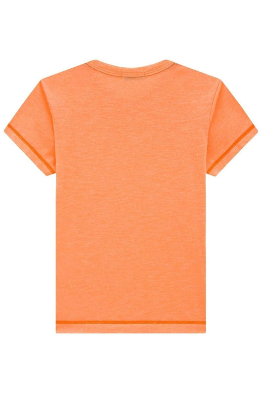 CAMISETA MANGA CURTA GOLA REDONDA MALHA FLAMÊ MENINO LUC BOO - CAMISETA MENINO - cf-cor-azul - cf-cor-laranja