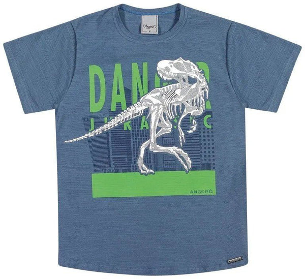 CAMISETA MANGA CURTA DINOSSAURO ALTO RELEVO MENINO ANGERO