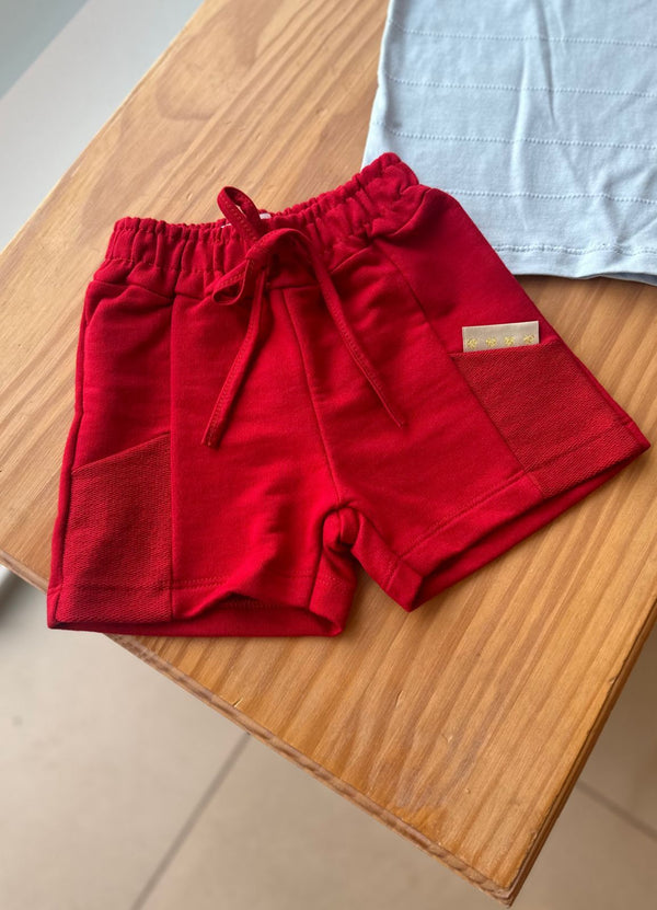 SHORT MOLETINHO LISO COM ELASTICO MENINA ANGERO