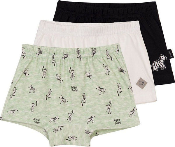 KIT 3 CUECAS BOXER ZEBRA MENINO NINI E BAMBINI